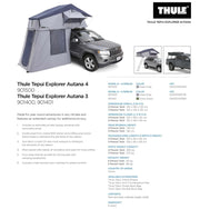 Thule Tepui Autana 4-person roof top tent haze grey 901500 Thule - Bars 4 Cars
