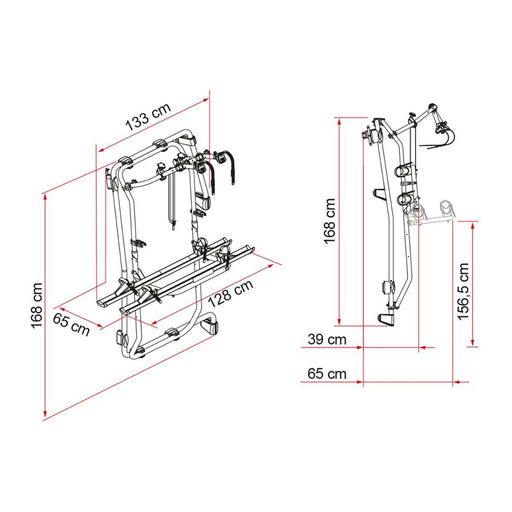 Fiamma Carry-Bike Frame Sprinter 3 Bikes Aluminium Fiamma - Bars 4 Cars