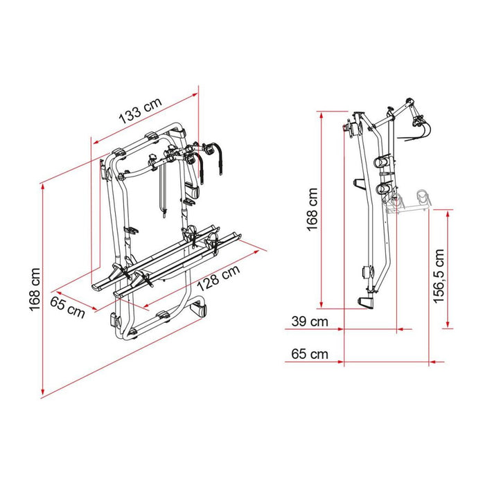 Fiamma Carry-Bike Frame Sprinter 3 Bikes Aluminium Fiamma - Bars 4 Cars