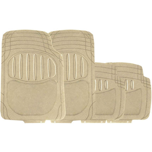 Car Beige Rubber Floor Mats Carpet Heel Pad Universal Fit UKB4C - Bars 4 Cars