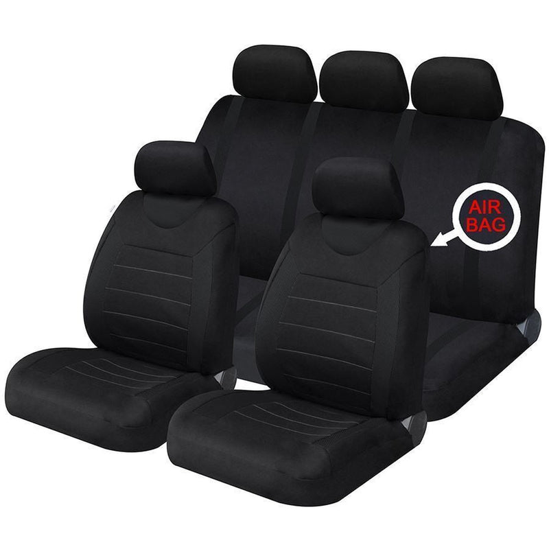 Sakura Car Seat & Headrest Covers Carnaby Black Universal Size Elasticated Hems Sakura - Bars 4 Cars