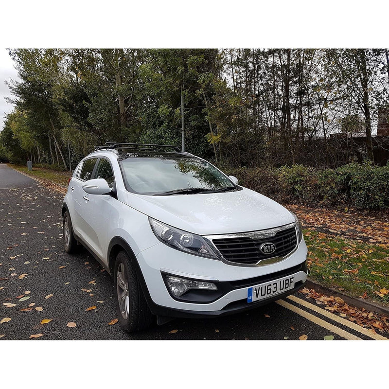 Summit SUP-865 Premium Integrated Railing Bar for Cars with Running Rails, Black Steel, Set of 2 - Summit Shop