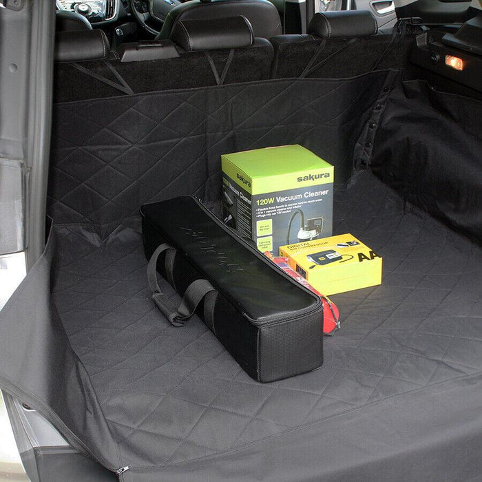 Premium Quilted Water Resistant Car Boot Liner & Bumper Protector Dog Pet Sakura - Bars 4 Cars