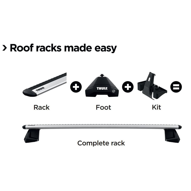 Thule ProBar Evo Roof Bars Aluminum fits Volkswagen Caddy Maxi 2008-2015 Van 5-dr with Raised Rails Thule - Bars 4 Cars