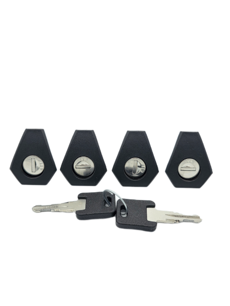 Lock Bezel For Summit Premium Raised Railing Roof Bars, Including Barrels & Keys - Set of 4