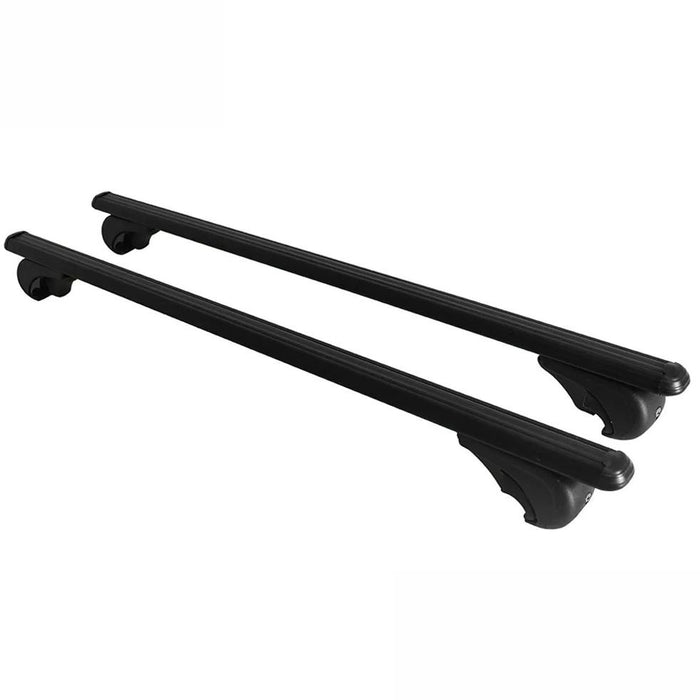 Roof Bars Rack Aluminium Black fits Hyundai Ix55 2007-2015 For Raised Rails