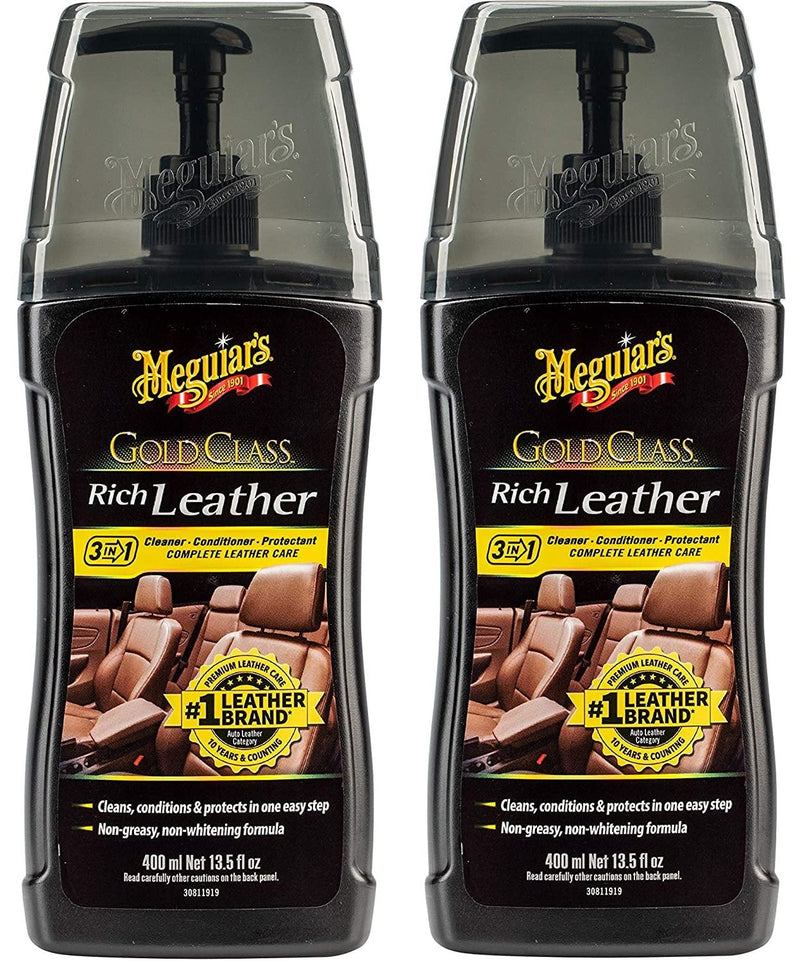 2x Meguiar's G17914EU Gold Class Rich Leather Cleaner and Conditioner 400ml Meguiar's - Bars 4 Cars