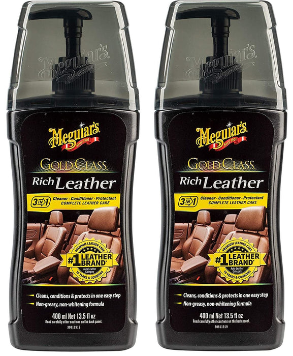 2x Meguiar's G17914EU Gold Class Rich Leather Cleaner and Conditioner 400ml Meguiar's - Bars 4 Cars