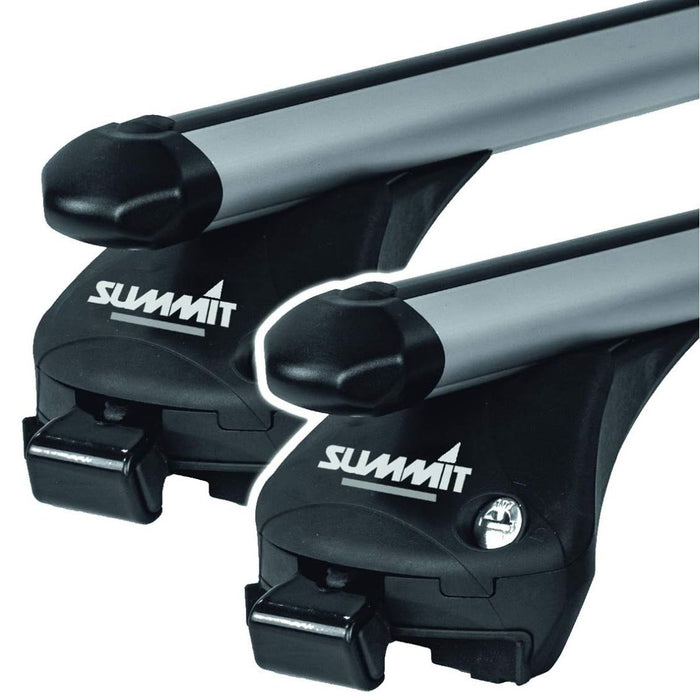 Summit SUP-957C Premium Integrated Railing Bar for Cars with Running Rails, Aluminium, Set of 2