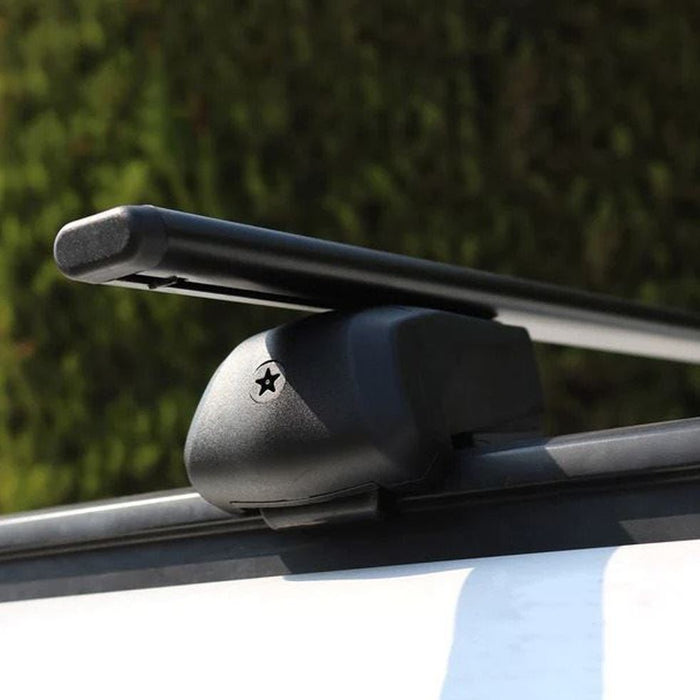 Roof Bars Rack Black fits Fiat 500X 2015-Onwards for Flush Rails 75KG
