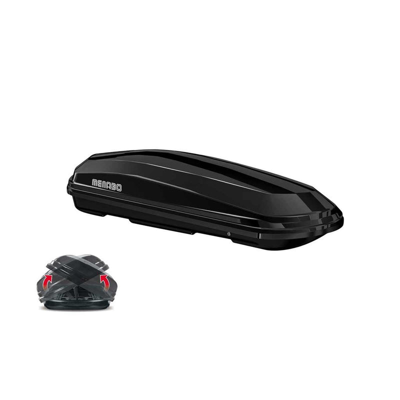 Menabo Diamond 500 Litre Black Roof Box with Duo Opening (75kg Max.) Menabo - Bars 4 Cars