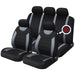 Sakura Grey Black Full Set Front & Rear Car Seat Covers Universal SS5398 Sakura - Bars 4 Cars