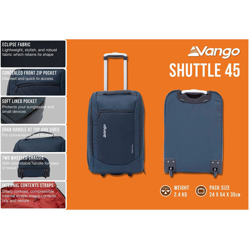 Vango Shuttle 45 Roller Rucksack 45L Moonlit Ocean Vango - Bars 4 Cars