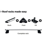 Thule SlideBar Evo Roof Bars Aluminum fits Renault Duster 2024- 5 doors with Raised Rails Thule - Bars 4 Cars