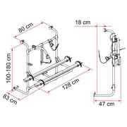 CARRY-BIKE CARAVAN UNIVERSAL 2 Bike Carrier 35 kg Caravan / Motorhome Fiamma - Bars 4 Cars