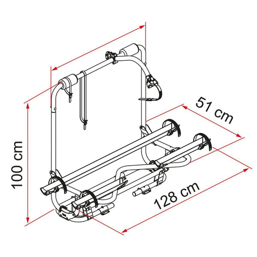 CARRY-BIKE CARAVAN XL A PRO (02093B91A) 2 Bike Carrier 50 kg Caravan / Motorhome Fiamma - Bars 4 Cars