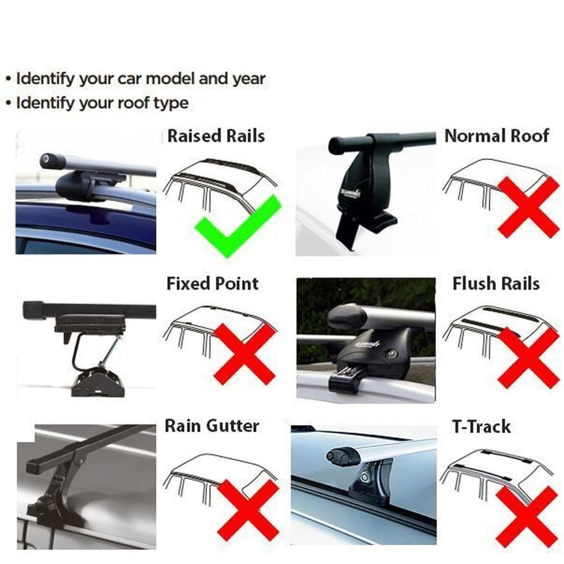 Scc Summit Railing Summit SUP-930 Premium Railing Roof Bar for Cars with Raised Running R ...