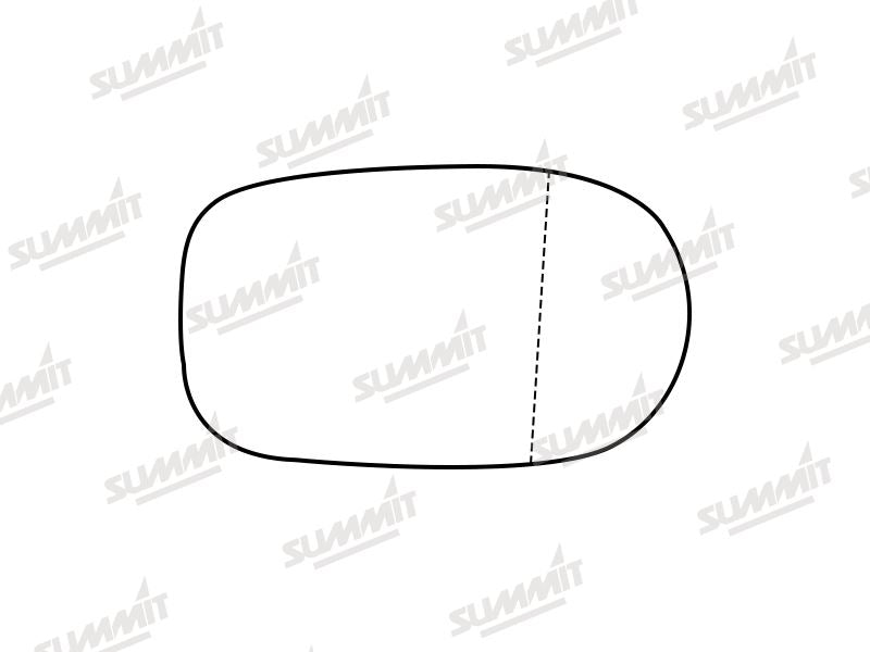Summit Stick-On Aspheric Mirror Glass fits Alfa Romeo 166 97-07 RHS Summit - Bars 4 Cars