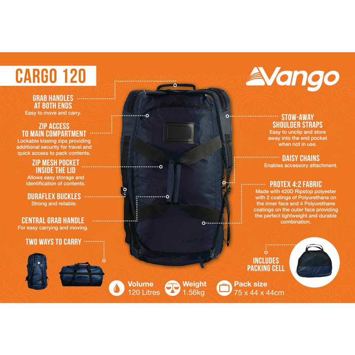 Vango Cargo 120 Rucksack Moonlit Ocean (Blue) Vango - Bars 4 Cars