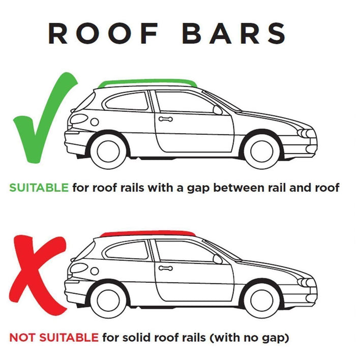 Summit SUP-930A Premium Railing Roof Bar for Cars with Raised Running Rails, Aluminium, Set of 2