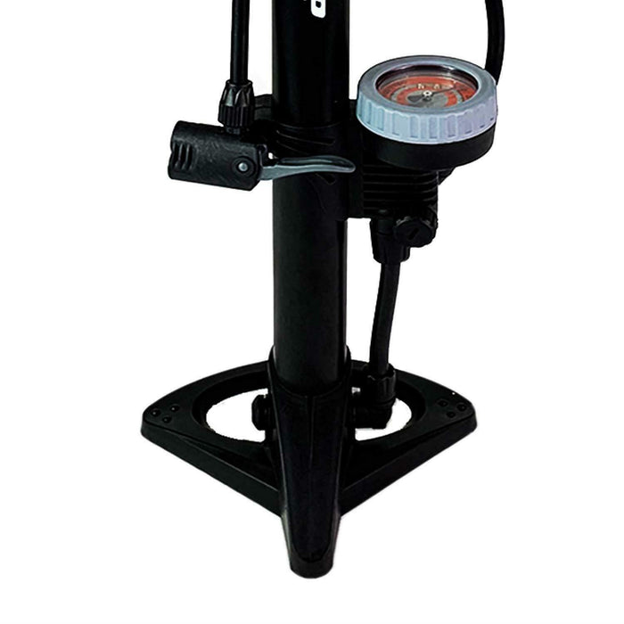 Dunlop Floor Bike Pump With Pressure Gauge Standpump Manometer 11Bar Black Air Dunlop - Bars 4 Cars