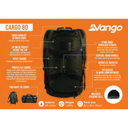 Vango Cargo 80 Rucksack Vintage Green Vango - Bars 4 Cars