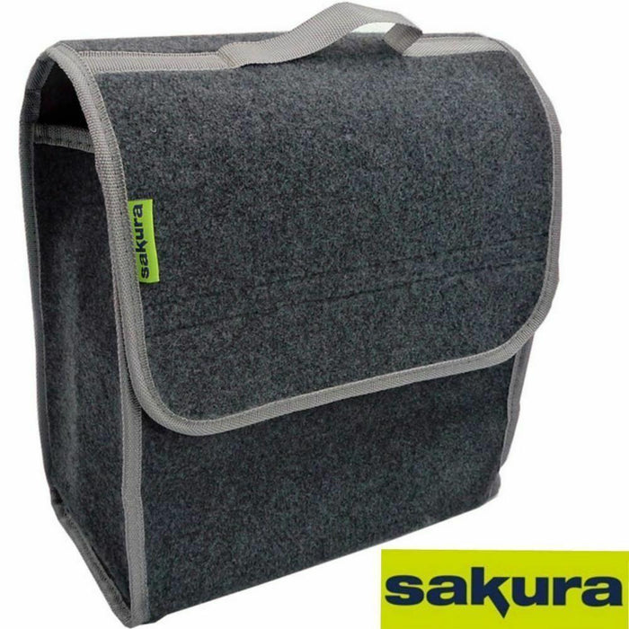 Sakura Car Grey Carpet Boot Storage Bag Organiser Tools Breakdown Travel Tidy Sakura - Bars 4 Cars
