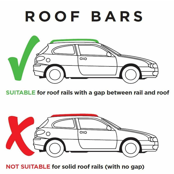 3x Roof Bars Rack Aluminium Silver fits Vauxhall Vivaro 2014-2019 X82
