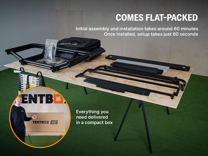 TentBox GO 2 Persone Lightweight Roof Tent 4 Season TENTBOX - Bars 4 Cars