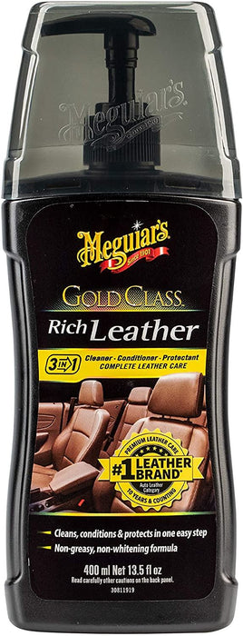 Meguiar's G17914EU Gold Class Rich Leather Cleaner and Conditioner 400ml Meguiar's - Bars 4 Cars