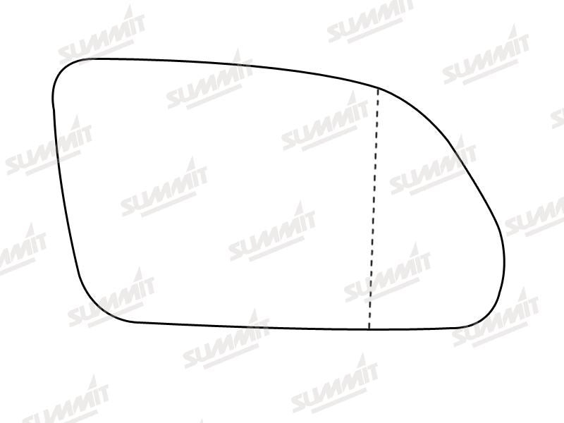 Summit Stick-On Standard Mirror Glass fits Skoda Octavia 2 VW Polo 05 on RHS Summit - Bars 4 Cars