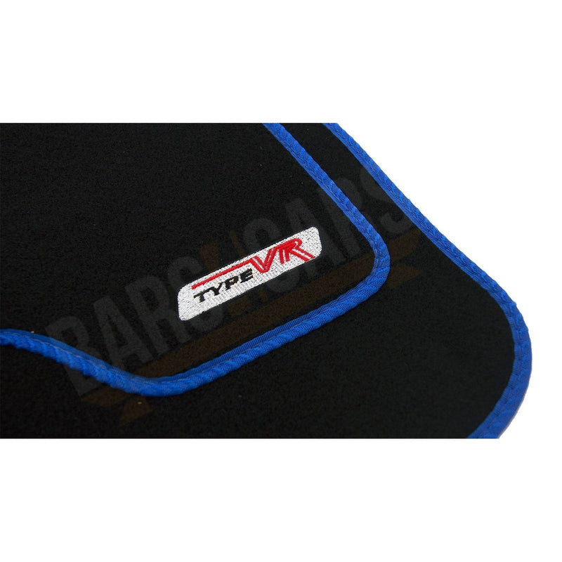 Sakura VR Blue Embroidered Edging Car Mat Set (Front & Rear) Universal Sakura - Bars 4 Cars
