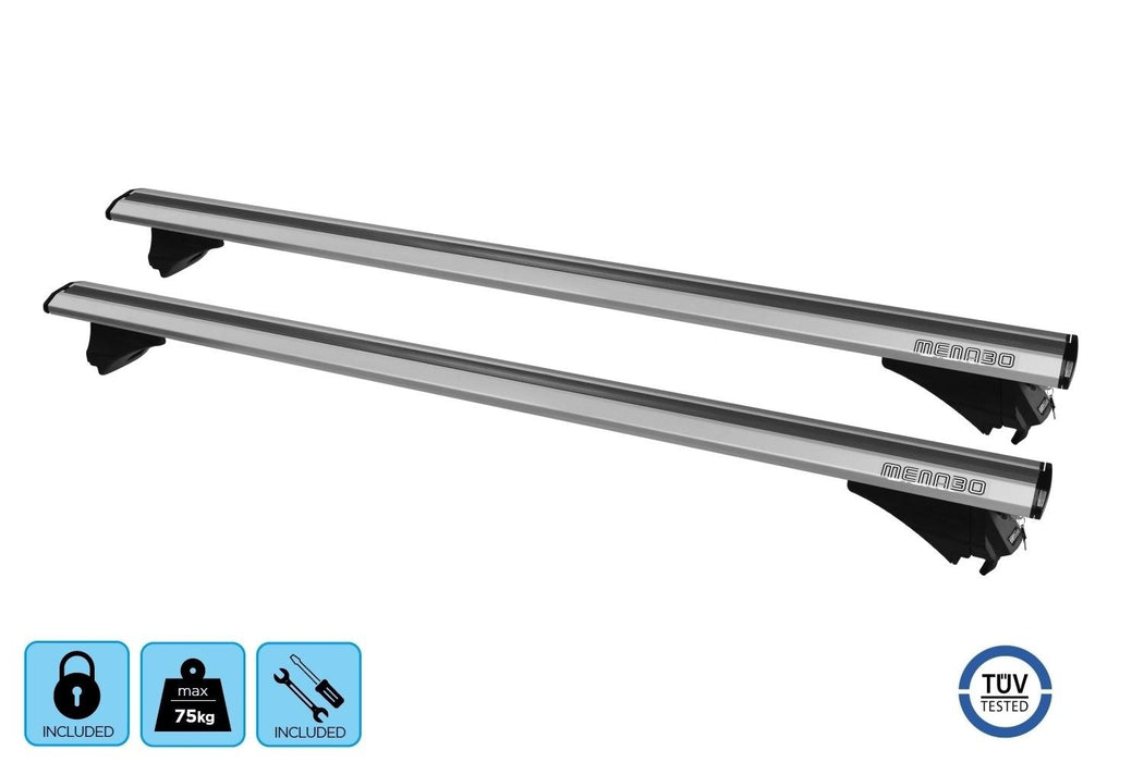 Menabo Leopard Silver Roof Bars fits Audi Q3 2012-2018 SUV 5D w Flush Rails Menabo - Bars 4 Cars