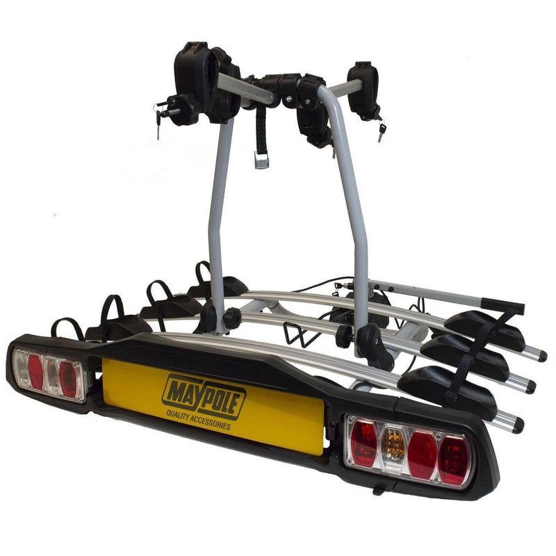 Maypole Bike Rack Maypole 4 Bike Carrier Towbar Towball Rear Cycle Rack BC3024 with Ligh ...