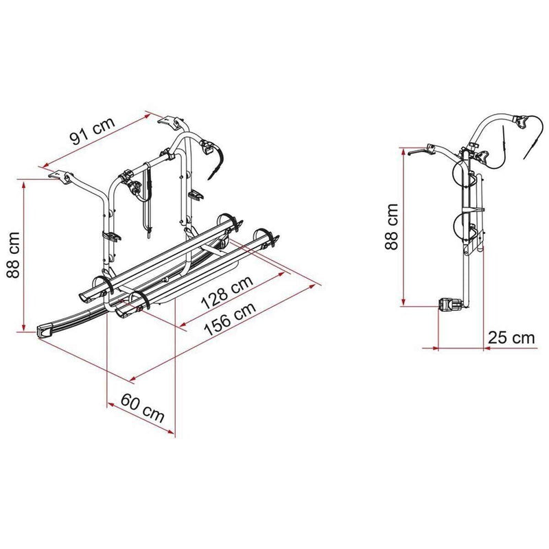 Fiamma Carry-Bike Bike Carrier Rack for Ford Transit / Tourneo Custom Deep Black (02096-06A) Fiamma - Bars 4 Cars