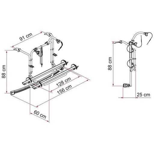 Fiamma Carry-Bike Bike Carrier Rack for Ford Transit / Tourneo Custom Deep Black (02096-06A) Fiamma - Bars 4 Cars