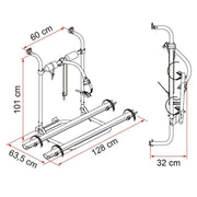Fiamma Carry-Bike Caravan Hobby 2003 on Bike Carrier Rear Wall Bike Rack 02093A77A Fiamma - Bars 4 Cars