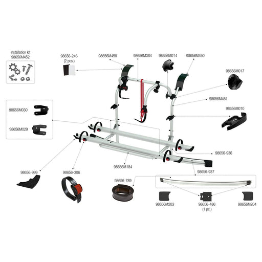 Fiamma Carry-Bike Ford Custom / Custom Nugget Plus Tailgate Bike Rack - 02095B07A Fiamma - Bars 4 Cars