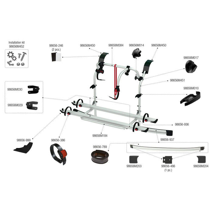 Fiamma Carry-Bike Ford Custom / Custom Nugget Plus Tailgate Bike Rack - 02095B07A Fiamma - Bars 4 Cars