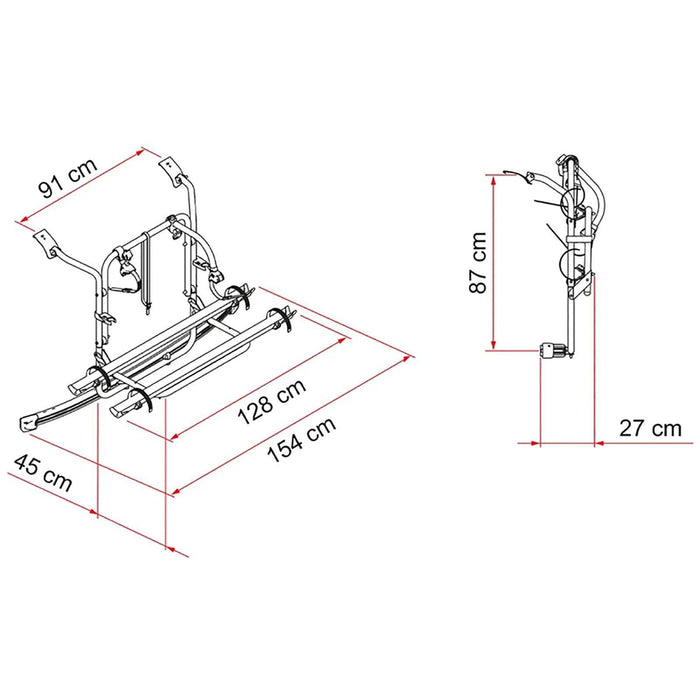 Fiamma Carry-Bike Ford Custom / Custom Nugget Plus Tailgate Bike Rack - 02095B07A Fiamma - Bars 4 Cars