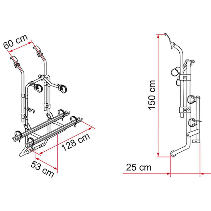 Fiamma Carry Bike Ford Transit 2000 - 2011 Single Door 2 Bike Cycle Bicycle Carrier Fiamma - Bars 4 Cars