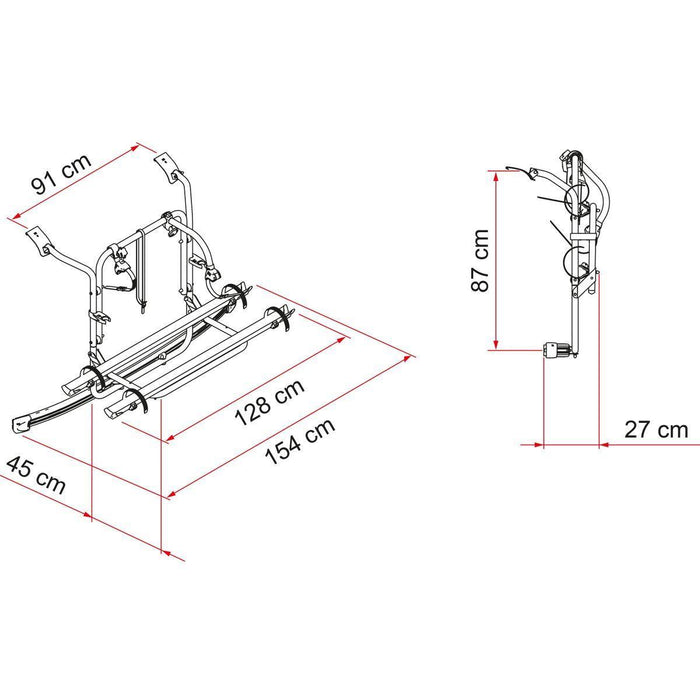 Fiamma Carry Bike Ford Transit Custom 2 Bike (Max 3 Bike) Cycle Carrier Fiamma - Bars 4 Cars