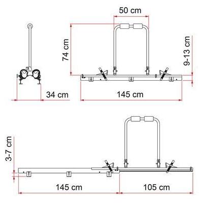 Fiamma Carry Bike Garage Slide Pro 2 Cycle Carrier Fiamma - Bars 4 Cars
