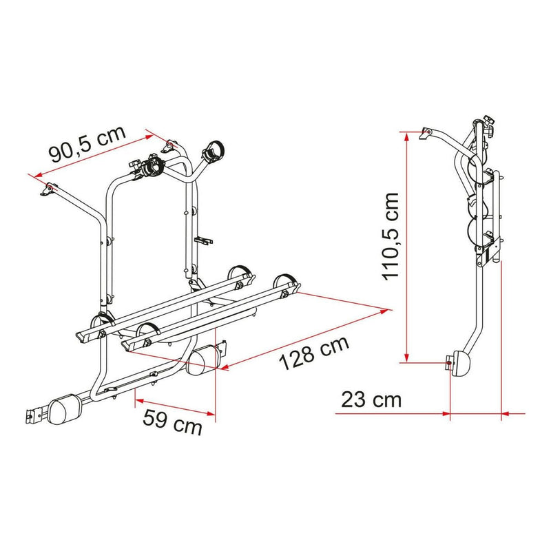 Fiamma Carry Bike Mercedes Viano and Vito after 2004 cycle rack Fiamma - Bars 4 Cars