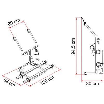 Fiamma Carry Bike Volkswagen VW T3 T25 2 Bike Carrier Cycle Bicycle Rack Fiamma - Bars 4 Cars