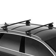 Thule SquareBar Evo Roof Bars full kit 712300 710600 186213 installed on vehicle
