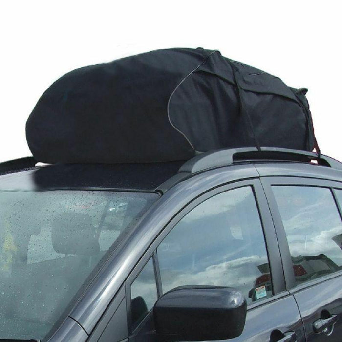 458 Litre Large Car Cargo Travel Rain Proof Roof Top Bag Storage Carrier Box Streetwize - Bars 4 Cars