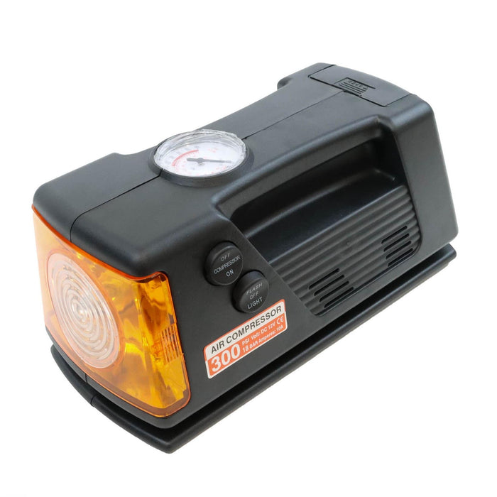 Streetwize Tyre Inflator - 12V - Compressor With Gauge & Light - 0-260 PSI Streetwize - Bars 4 Cars