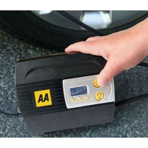 AA Official Car Essentials Digital Air Compressor 12V Tyre Inflator Adapters LED UK Camping And Leisure