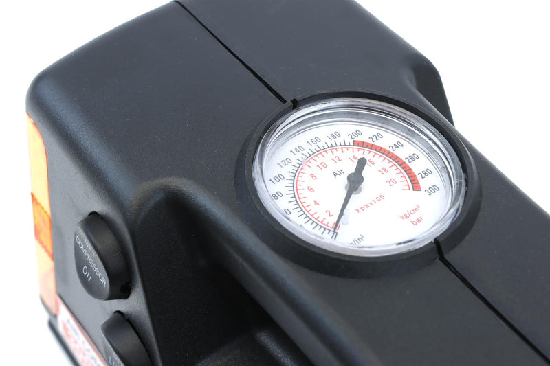 Streetwize Tyre Inflator - 12V - Compressor With Gauge & Light - 0-260 PSI Streetwize - Bars 4 Cars